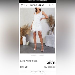 Nadine Merabi white Sadie dress Size XS worn only 1.5 hr! Perfect condition